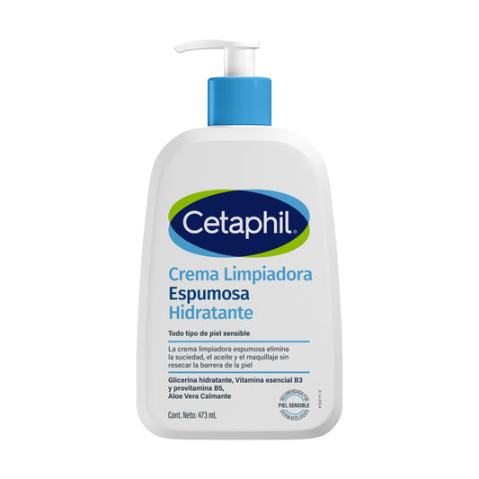 Cetaphil Crema Limpiadora Espumosa Hidratante para Rostro 473ml.