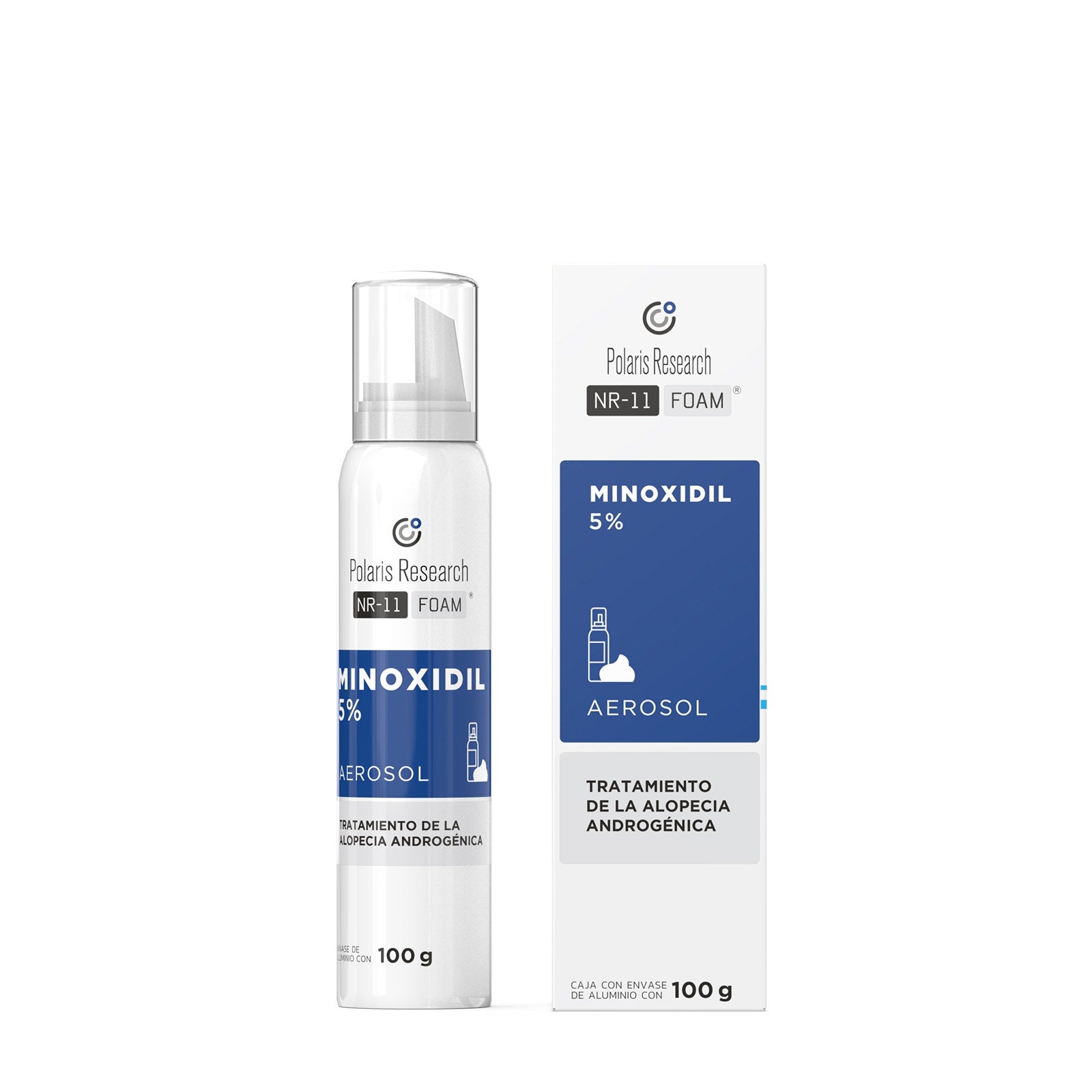 Polaris Research NR11 Foam Espuma Capilar Anticaída con Minoxidil 100g.