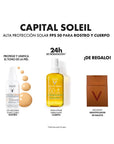 Vichy Kit Capital Soleil Agua de Protección Solar SPF50 200ml. + Capital Soleil UV-Age Daily SPF 50+ 40ml. + Identificador de Maleta