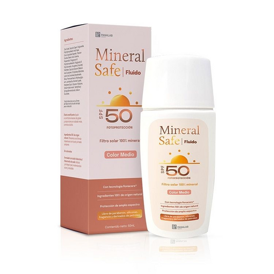 Panalab Mineral Safe Fluido FPS50 Protector Solar Mineral con Color Medio 50ml.