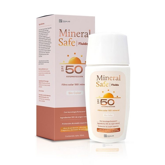 Panalab Mineral Safe Fluido FPS50 Protector Solar Mineral Sin Color 50ml.
