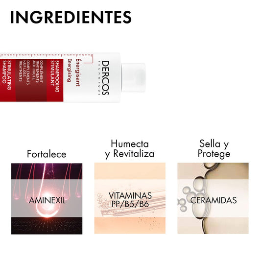 Vichy Dercos Shampoo Estimulante Anticaída 200ml.