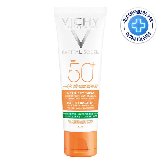 Vichy Capital Soleil Protector Solar Matificante 3 en 1 FPS50+ 40ml.