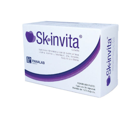 Panalab Skinvita Suplemento Antioxidante con Vitaminas y Colágeno 30 cápsulas.