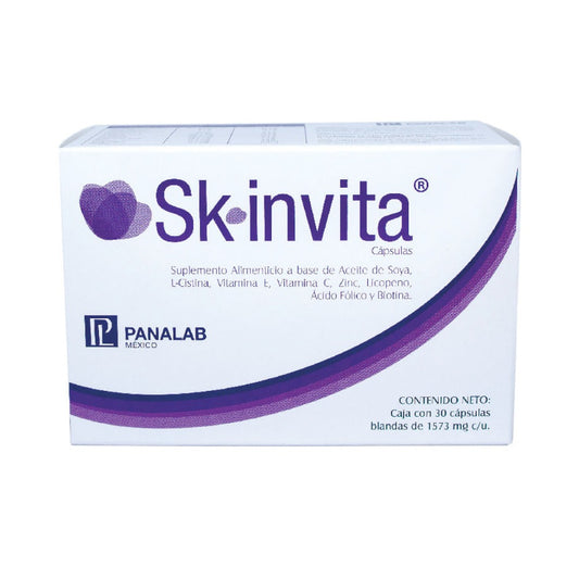 Panalab Skinvita Suplemento Antioxidante con Vitaminas y Colágeno 30 cápsulas.