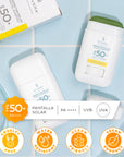 Envera Protector Solar en barra stick transparente FPS50+ UVA/UVB PA++++ 15 gr