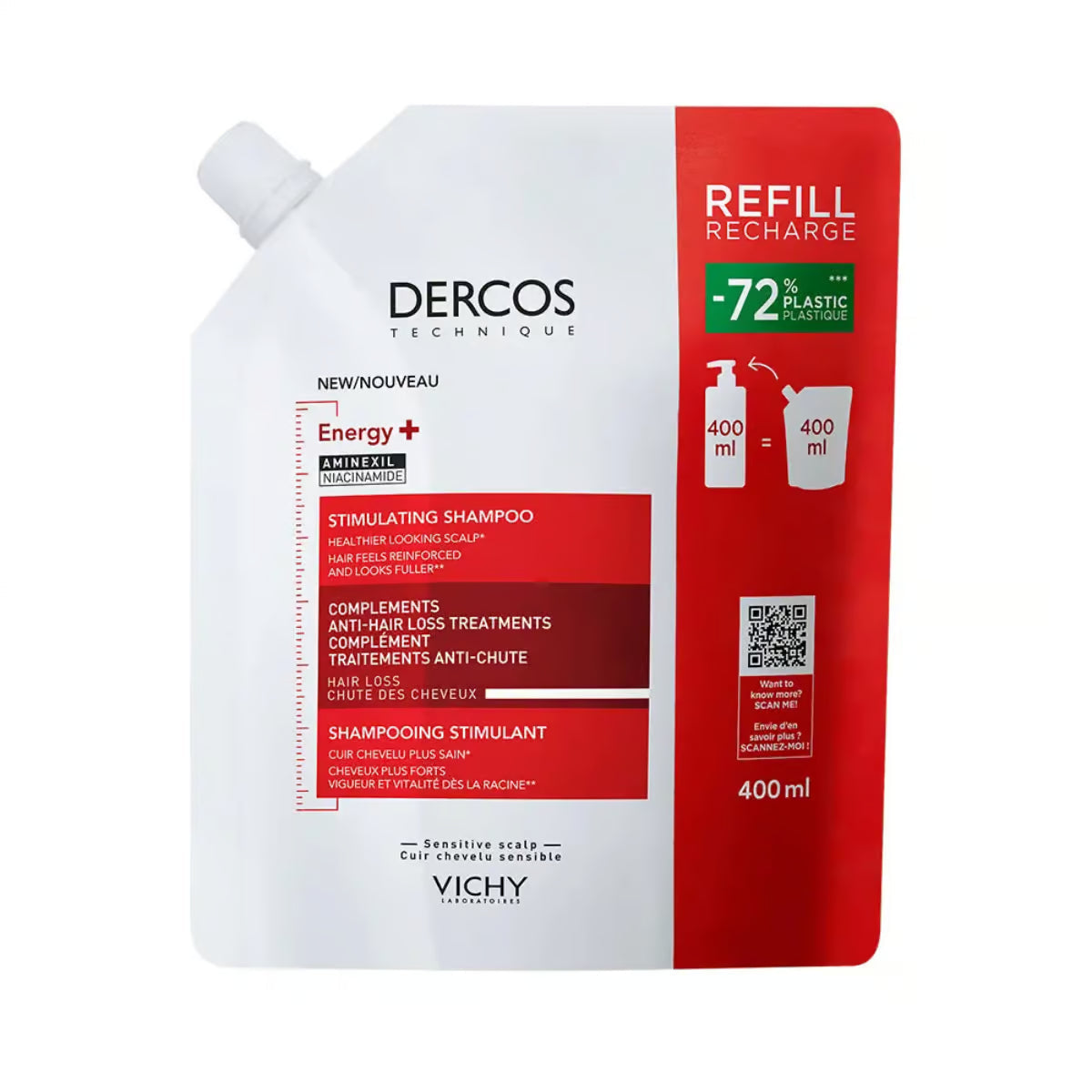 Vichy Dercos Energy+ Shampoo Estimulante Anticaída Refill 400 ml