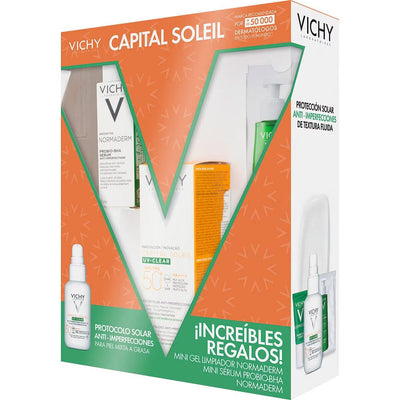 Capital Soleil Protector Solar Anti-Imperfecciones Uv-Clear Fps50+ 40ml + Normaderm Probio-Bha Serum 5ml + Normaderm Phytosolution 7ml.