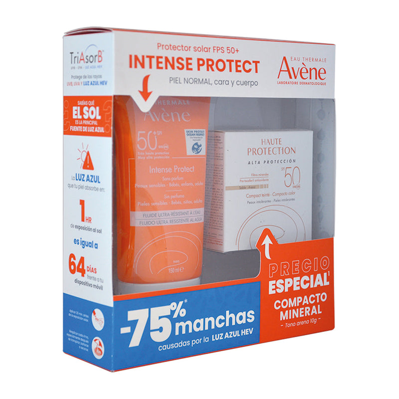 Kit-Protector Solar Intense Protect 150ml + Protector Solar Mineral Compacto Tono Arena 10g