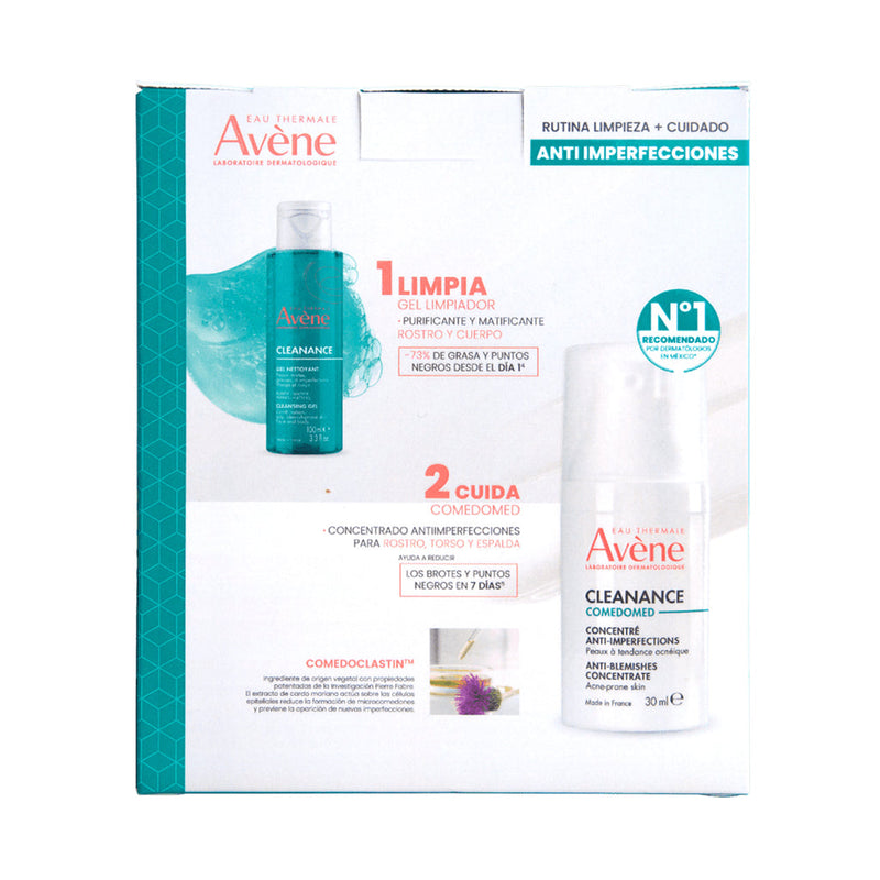 Kit Comedomed Concentrado Anti-Imperfecciones 30ml + Clenance Gel Limpiador Piel Grasa 100ml.