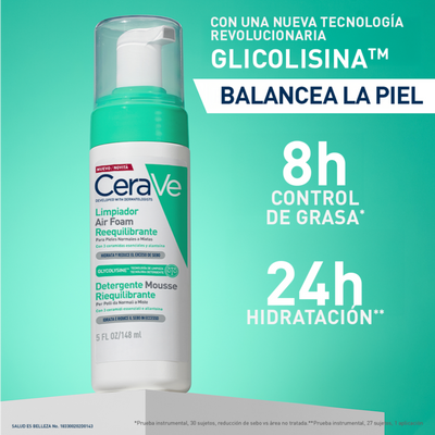 CeraVe Limpiador Air Foam Reequilibrante con Aminoácidos y Ceramidas 148ml.