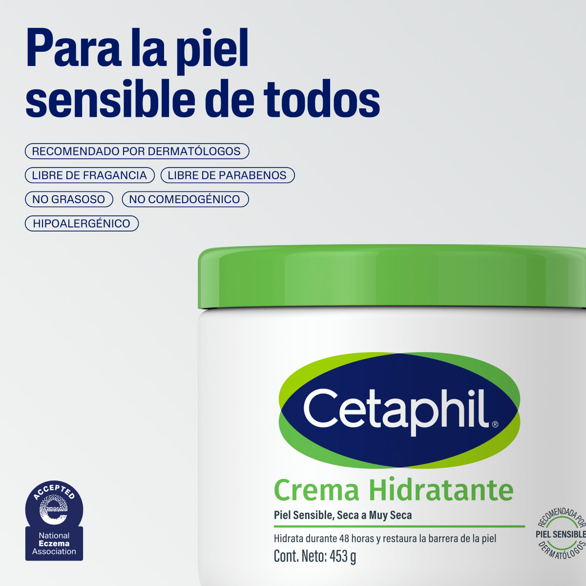 Cetaphil Crema Hidratante Corporal Piel Seca 453g.