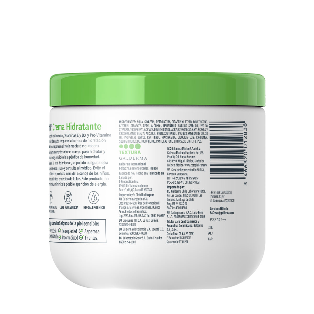 Cetaphil Crema Hidratante Corporal Piel Seca 453g.