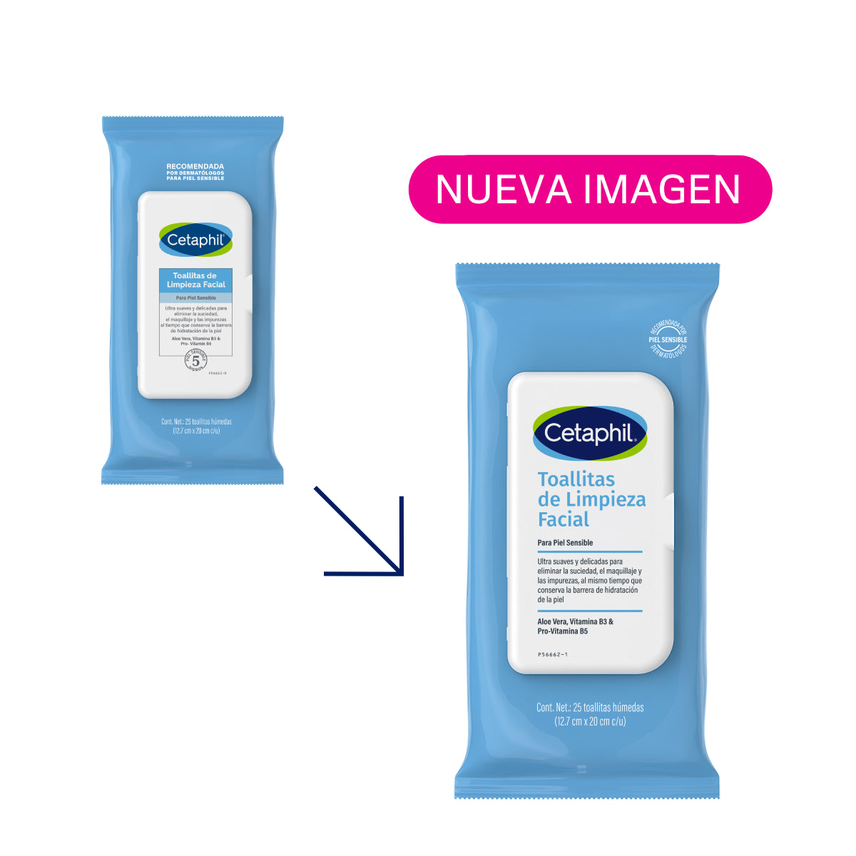 Cetaphil Toallitas Faciales de Limpieza Suave 25 piezas.