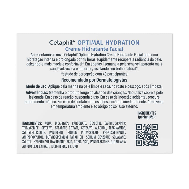 Cetaphil Optimal Hydration Crema Hidratante Facial de Día 48g.