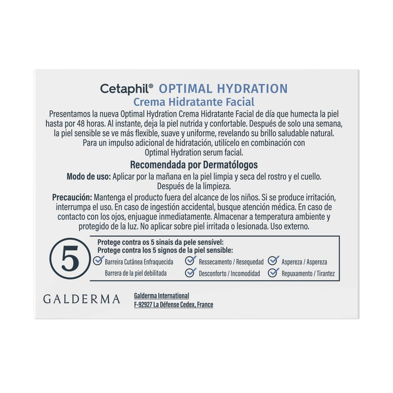 Cetaphil Optimal Hydration Crema Hidratante Facial de Día 48g.