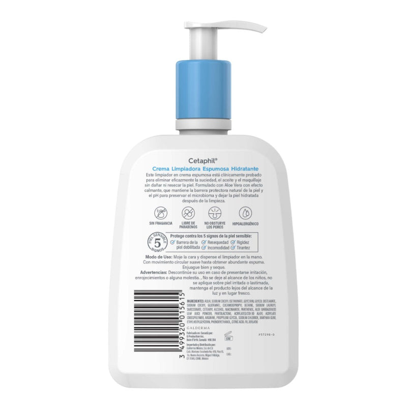 CETAPHIL Crema Limpiadora Espumosa Hidratante 473ml