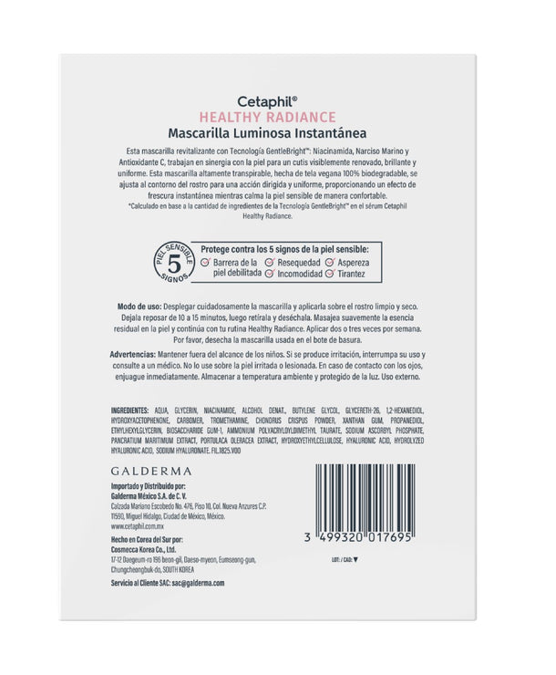 Cetaphil Healthy Radiance Mascarilla Luminosa Instantánea 6u.