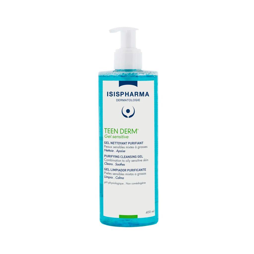 Isispharma Teen Derm Gel Sensitive limpiador suave 400ml.