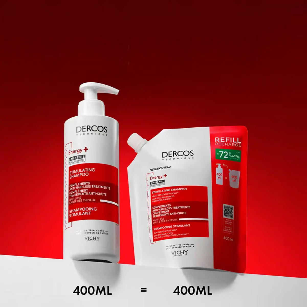 Vichy Dercos Energy+ Shampoo Estimulante Anticaída Refill 400 ml