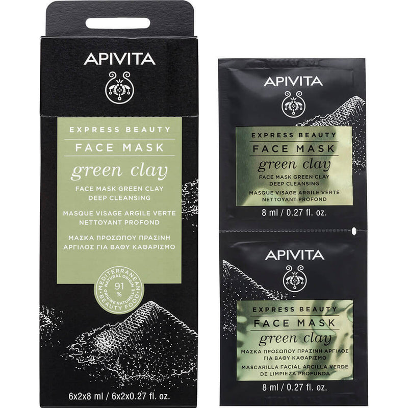 APIVITA-Express Mascarilla Facial Arcilla Verde x2 8ml