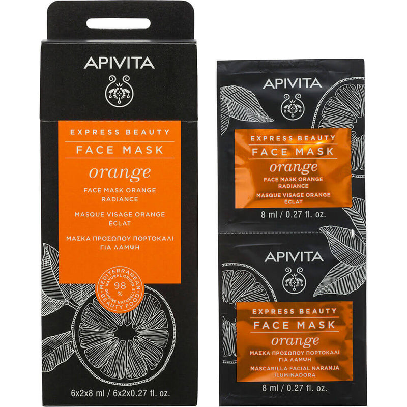 APIVITA Express Mascarilla Facial Revitalizante con Naranja 2x8ml.