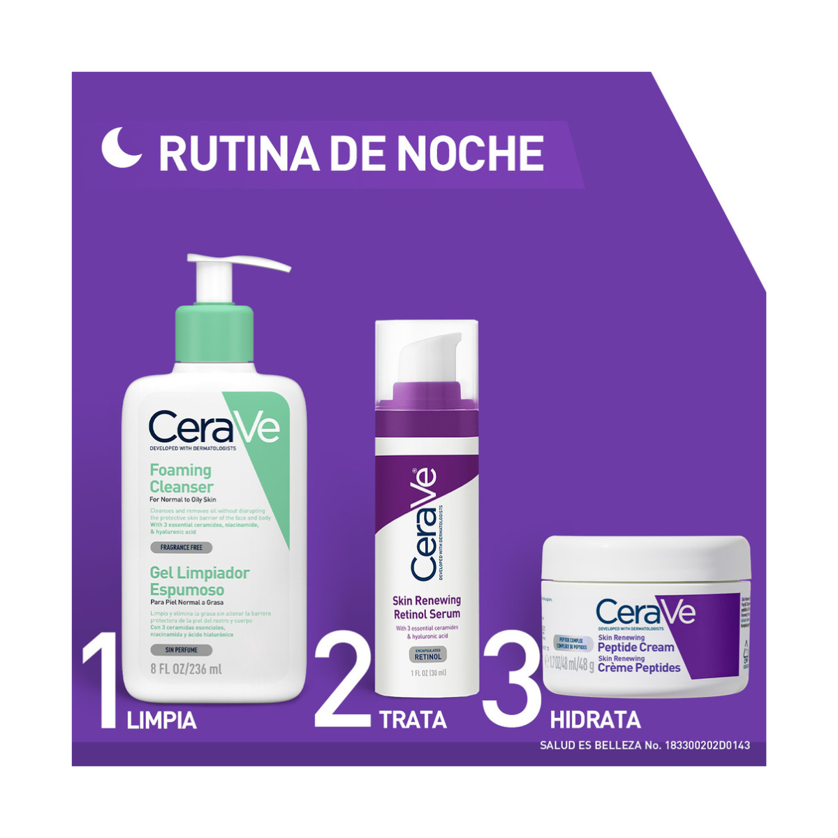 CeraVe Skin Renewing Crema De Noche Con Péptidos 48G.