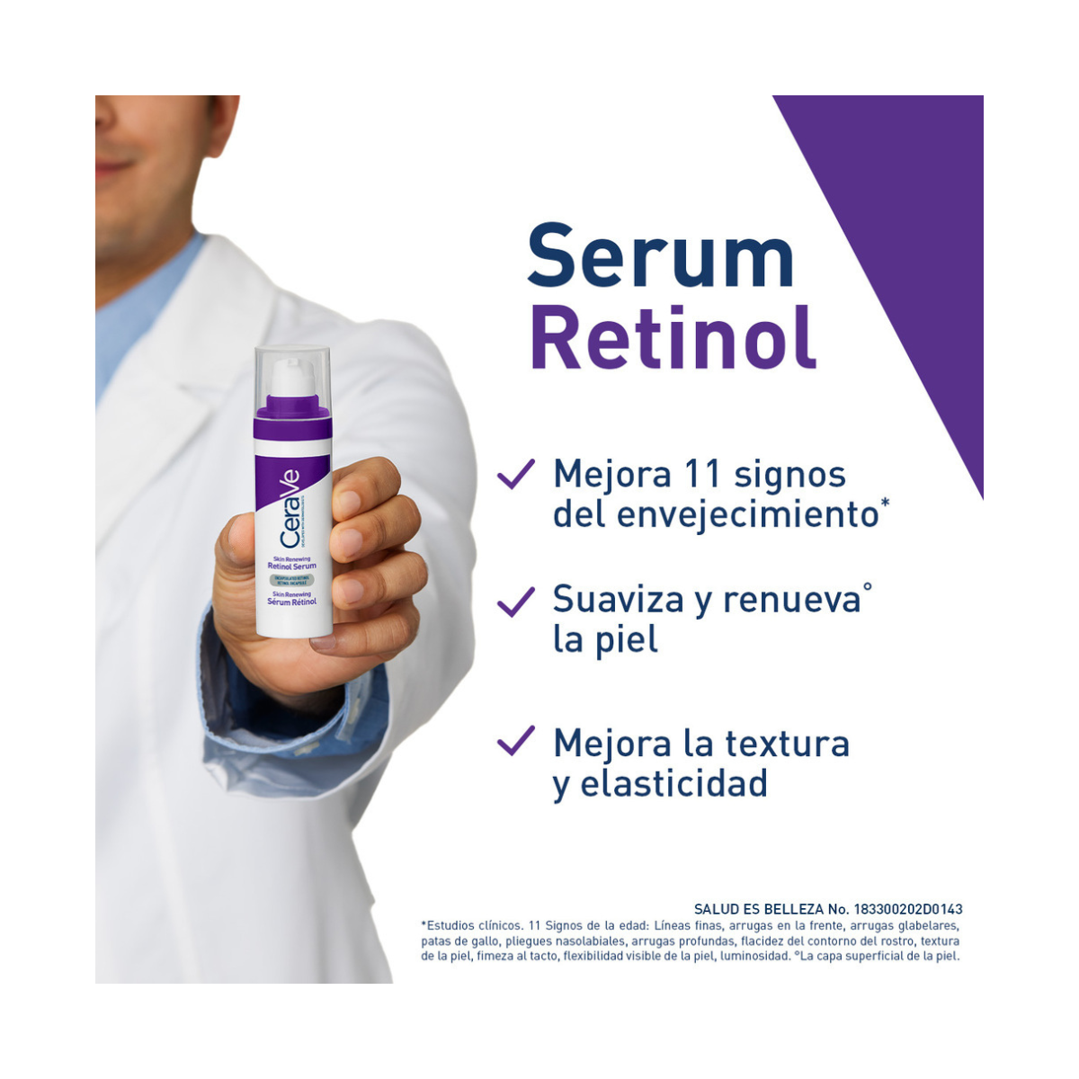 CeraVe Skin Renewing Serum Retinol Renovador Facial 30Ml.