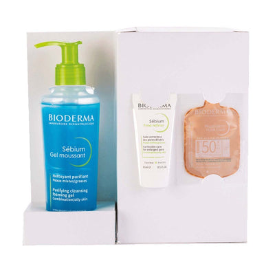 Kit Sebium Gel Moussant 200ml + Sebium Pore Refiner 15ml + Photoderm Nude Touch Claro 2ml