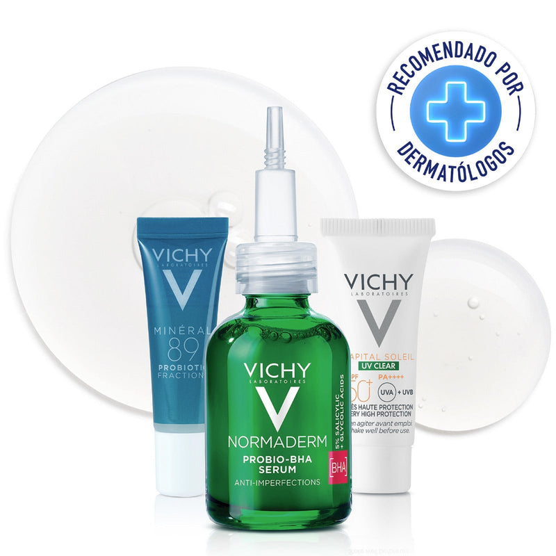 Vichy Kit Normaderm Probio-BHA Serum Anti-imperfecciones 30ml. + Probiotic 5ml.+ Capital Soleil Uv Clear spf50+ 3ml.