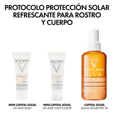 Kit Capital Soleil Agua Protector Solar 200ml + Capital Soleil Uv-Age Daily Teinte Tinted 3ml + Capital Soleil Uv-Age Daily 3ml