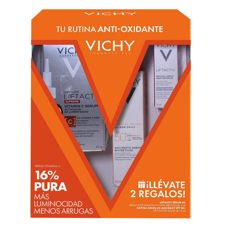 Vichy Kit Liftactiv Supreme Vit C Skin Corrector 20ml. + Liftactiv Specialist B3 Serum 20ml. + Capital Soleil UV Age Daily SPF 50+ 20ml.