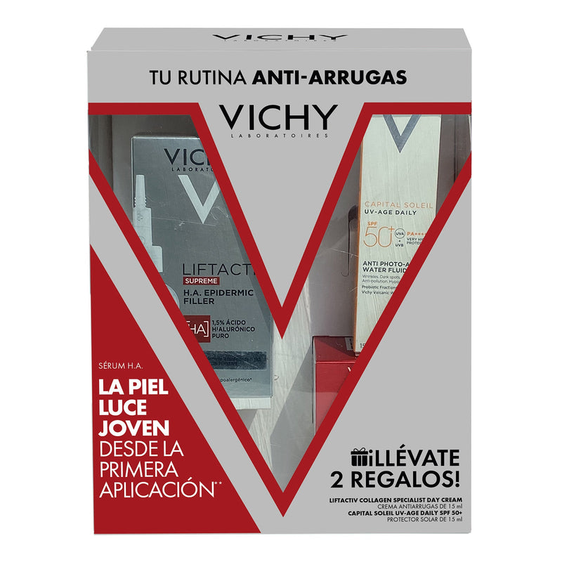 Vichy Kit Liftactiv HA Epidermic Filler 15ml. + Liftactiv Collagen Specialist Crema 15ml. + Capital Soleil UV Age Daily SPF 50+ 15ml.