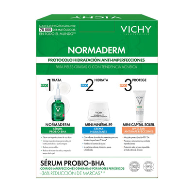 Vichy Kit Normaderm Probio-BHA Sérum 30ml. + Mineral 89 Crème Boost 15ml. + Capital Soleil Uv-Clear spf50+ 3ml.
