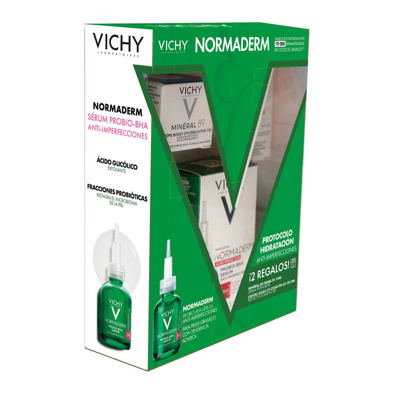 Vichy Kit Normaderm Probio-BHA Sérum 30ml. + Mineral 89 Crème Boost 15ml. + Capital Soleil Uv-Clear spf50+ 3ml.