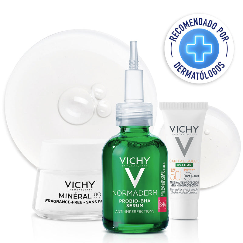 Vichy Kit Normaderm Probio-BHA Sérum 30ml. + Mineral 89 Crème Boost 15ml. + Capital Soleil Uv-Clear spf50+ 3ml.