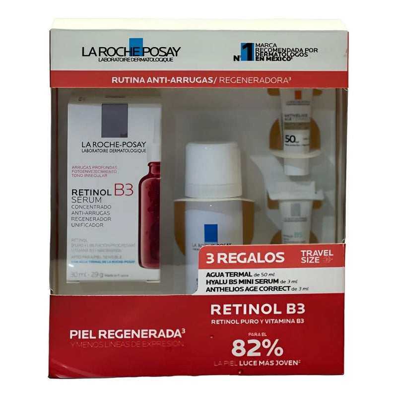 Posay Kit La Roche Posay - Kit Retinol B3 Sérum + Agua Micelar + Hyalu B5 + Anth ...