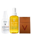 Vichy Kit Capital Soleil Agua de Protección Solar SPF50 200ml. + Capital Soleil UV-Age Daily SPF 50+ 40ml. + Identificador de Maleta