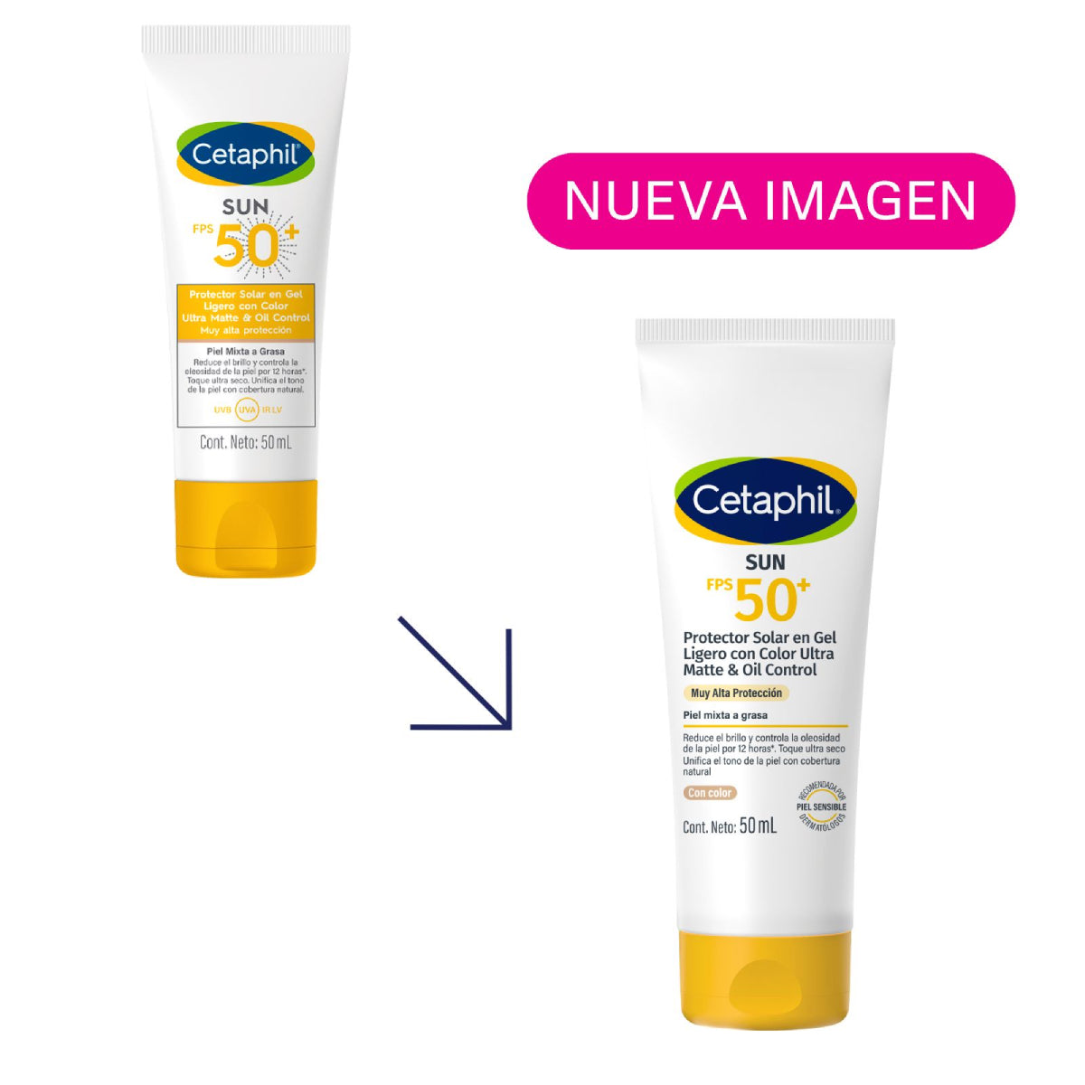 Cetaphil Sun Oil Control Protector Solar con Color FPS 50+ 50ml.