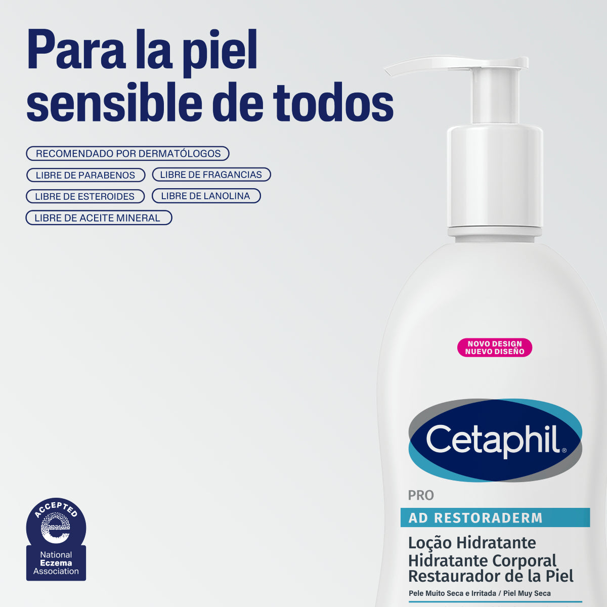 Cetaphil PRO AD Restoraderm Hidratante Corporal con Ceramidas para Piel Atópica 236ml.