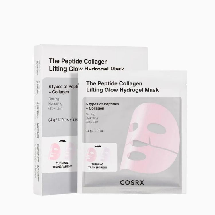 COSRX The Peptide Collagen Lifting Glow Hydrogel Mask Mascarilla Reafirmante e Iluminadora 3 pz
