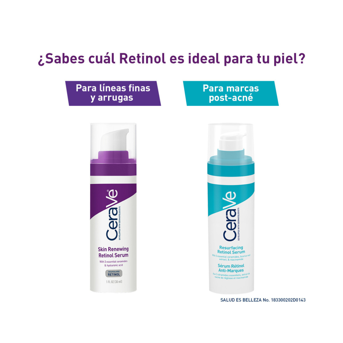 CeraVe Skin Renewing Serum Retinol Renovador Facial 30Ml.