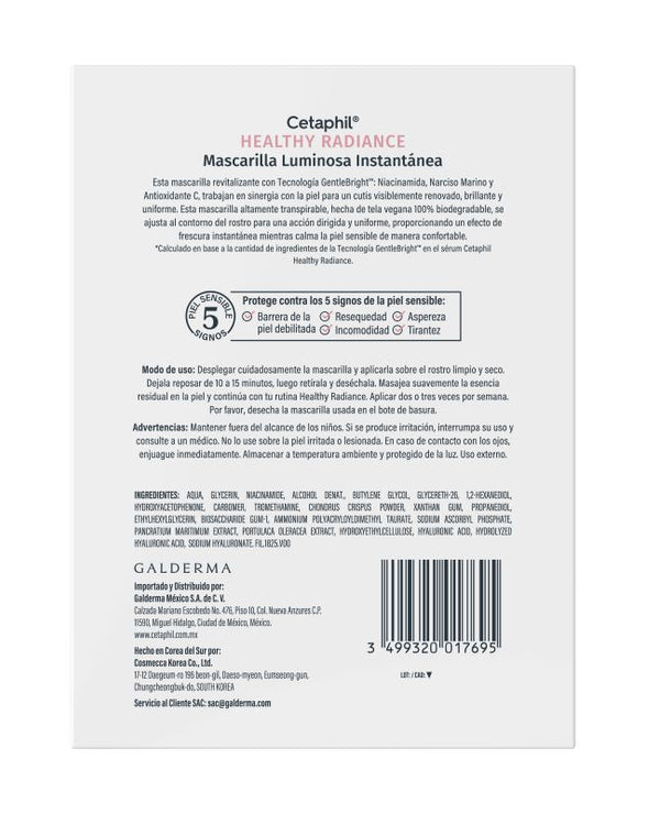 Cetaphil Healthy Radiance Mascarilla Luminosa Instantánea 6u.