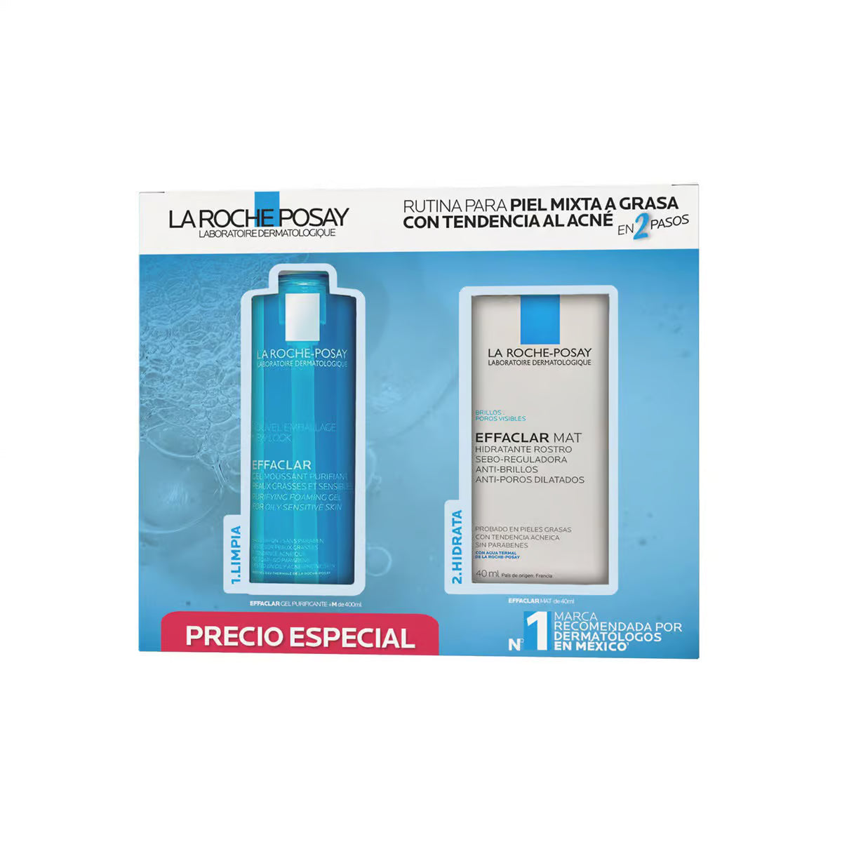 La Roche-Posay Kit Effaclar Gel Limpiador Purificante 400 ml + Effaclar Mat 40 ml