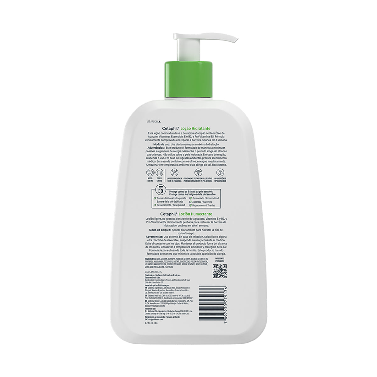 Cetaphil Loción Humectante Corporal e Hidratante para Piel Seca y Sensible 236ml.