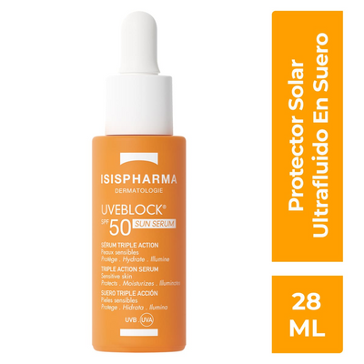 Isispharma Uveblock Sun Sérum Protector Solar FPS50+ Textura Ligera 28ml.