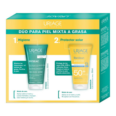Uriage Kit Bariésun Fluido Mat SPF50+ 50ml. + Hyseac Gel Limpiador 50ml.
