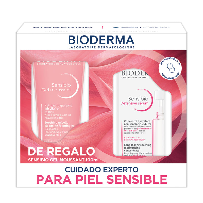 Bioderma Kit Sensibio Gel Moussant 100ml + Sensibio Devensive Serum 30ml.