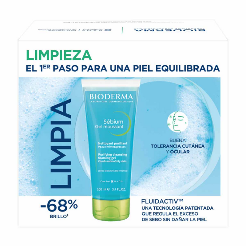 Bioderma Kit Sebium Gel Moussant 100ml.+ Sebium Gel Moussant 200ml.