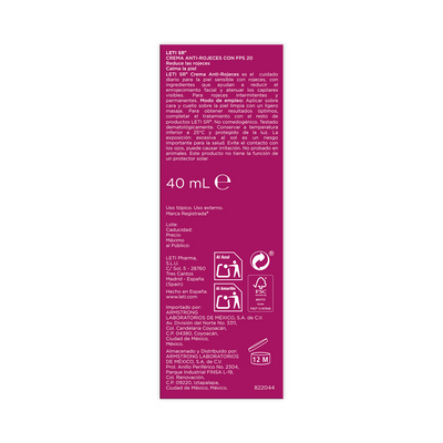 Leti SR Crema anti-rojeces 40ml.